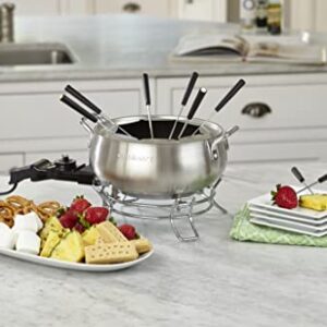 Cuisinart CFO-3SS 3-Quart Electric Fondue Pot 1000-Watt Electric Fondue Set is Suitable for Chocolate, Cheese, Broth and or Oil, Stainless Steel