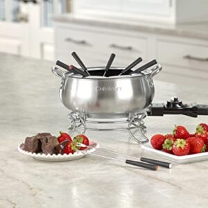 Cuisinart CFO-3SS 3-Quart Electric Fondue Pot 1000-Watt Electric Fondue Set is Suitable for Chocolate, Cheese, Broth and or Oil, Stainless Steel