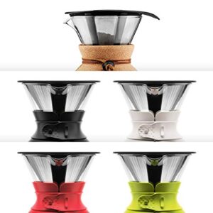 Bodum Pour Over Coffee Maker with Permanent Filter, 1 Liter, 34 Ounce, Black Band