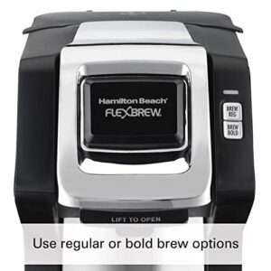 Hamilton Beach 49979 FlexBrew Single-Serve Coffee Maker Compatible with Pod Packs and Grounds,0.41 liters, Black & Chrome