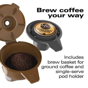 Hamilton Beach 49979 FlexBrew Single-Serve Coffee Maker Compatible with Pod Packs and Grounds,0.41 liters, Black & Chrome