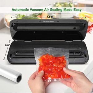 NutriChef PKVS Sealer | Automatic Vacuum Air Sealing System Preservation w/Starter Kit | Compact Design | Lab Tested | Dry & Moist Food Modes | Led Indicator Lights, 12", Silver