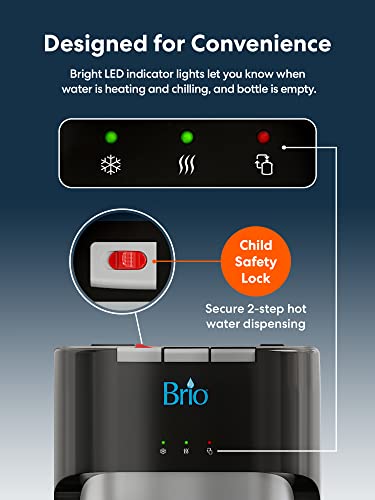 Brio Bottom Loading Water Cooler Water Dispenser – Essential Series - 3 Temperature Settings - Hot, Cold & Cool Water - UL/Energy Star Approved