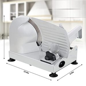 Meat Slicer, Anescra 200W Electric Deli Food Slicer with Two Removable 7.5’’ Stainless Steel Blades and Food Carriage, 0-15mm Adjustable Thickness Meat Slicer for Home, Food Slicer Machine- Silver