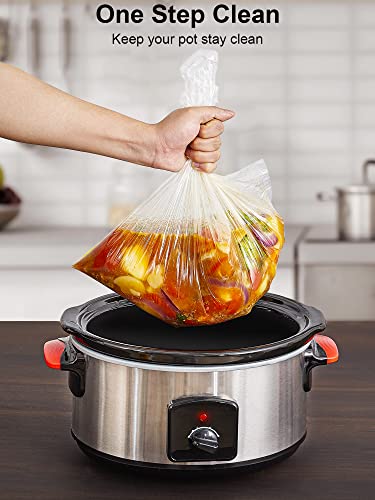 SMARTAKE Slow Cooker Liners, 13 x 21 Inches Disposable Cooking Bags, Easy Clean-Up Plastic Bags, Fit 3QT to 8QT, for Slow Cooker, Crockpot, Aluminum Cooking Trays, Pans, 1 Pack (30 Liners)