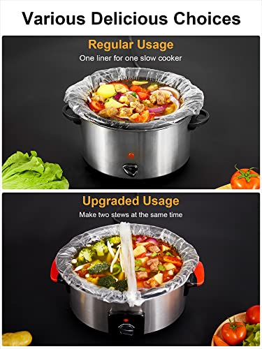 SMARTAKE Slow Cooker Liners, 13 x 21 Inches Disposable Cooking Bags, Easy Clean-Up Plastic Bags, Fit 3QT to 8QT, for Slow Cooker, Crockpot, Aluminum Cooking Trays, Pans, 1 Pack (30 Liners)