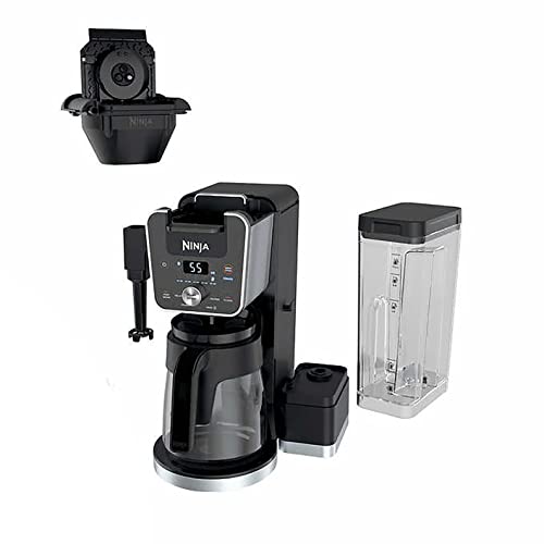 Ninja CFP451CO DualBrew System 14-Cup Coffee Maker, Single-Serve Pods & Grounds, 4 Brew Styles, Built-In Fold Away Frother, 70-oz. Water Reservoir Carafe, Black (Renewed) Extra Large