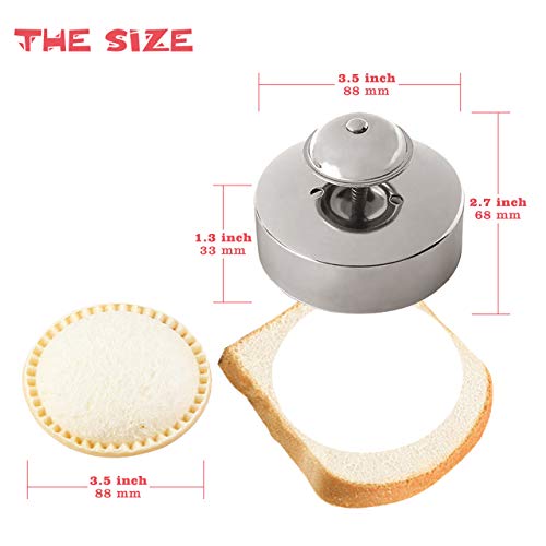 Sandwich Sealer, Sandwich Cutter and Sealer, Food-Grade 304 Stainless Steel Sandwich Sealer, Uncrustables Peanut Butter and Jelly Sandwiches Tool/PBJ Cutter, Uncrustable Sandwich Maker