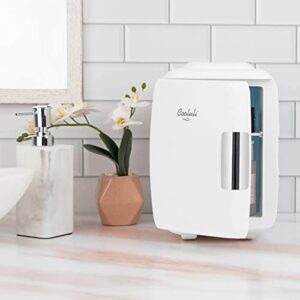 Cooluli Skincare Mini Fridge for Bedroom - Car, Office Desk & Dorm Room - Portable 4L/6 Can Electric Plug In Cooler & Warmer for Food, Drinks, Beauty & Makeup - 12v AC/DC & Exclusive USB Option, White