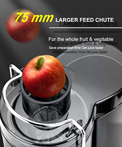 Juicer, 600W Juicer Machines 3 Speeds with 3'' Feed Chute, Juicer Extractor for Whole Fruits & Vegs, Dishwasher Safe, BPA-Free, Non-Drip Function