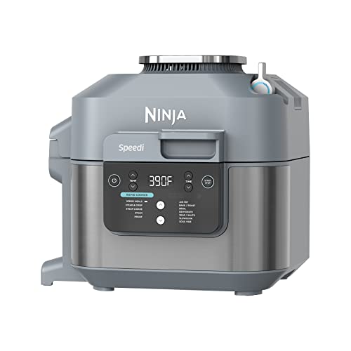 Ninja SF301 Speedi Rapid Cooker & Air Fryer, 6-Quart Capacity, 12-in-1 Functions to Steam, Bake, Roast, Sear, Sauté, Slow Cook, Sous Vide & More, 15-Minute Speedi Meals All In One Pot, Sea Salt Gray