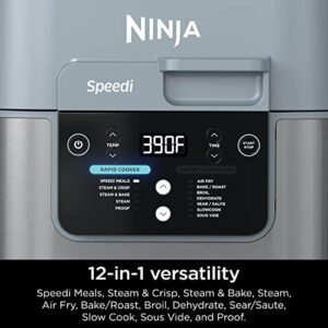 Ninja SF301 Speedi Rapid Cooker & Air Fryer, 6-Quart Capacity, 12-in-1 Functions to Steam, Bake, Roast, Sear, Sauté, Slow Cook, Sous Vide & More, 15-Minute Speedi Meals All In One Pot, Sea Salt Gray