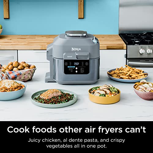 Ninja SF301 Speedi Rapid Cooker & Air Fryer, 6-Quart Capacity, 12-in-1 Functions to Steam, Bake, Roast, Sear, Sauté, Slow Cook, Sous Vide & More, 15-Minute Speedi Meals All In One Pot, Sea Salt Gray