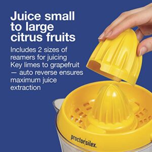 Proctor Silex Alex's Lemonade Stand Citrus Juicer Machine and Squeezer (66331), 34 Oz, Yellow