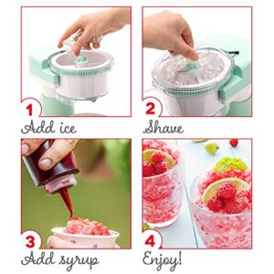 DASH Shaved Ice Maker + Slushie Machine with Stainless Steel Blades for Snow Cone, Margarita + Frozen Cocktails, Organic, Sugar Free, Flavored Healthy Snacks for Kids & Adults - Aqua