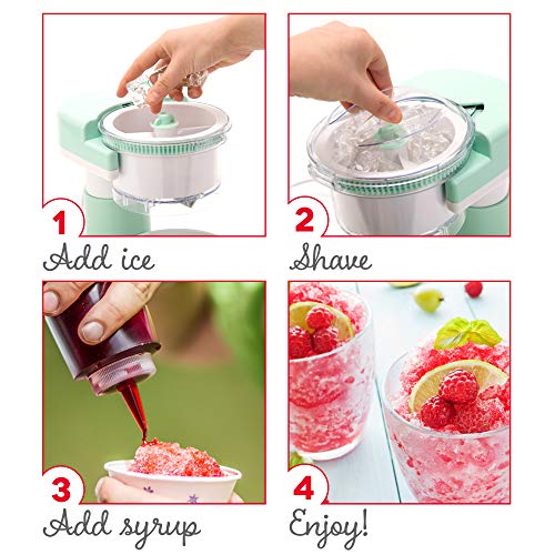 DASH Shaved Ice Maker + Slushie Machine with Stainless Steel Blades for Snow Cone, Margarita + Frozen Cocktails, Organic, Sugar Free, Flavored Healthy Snacks for Kids & Adults - Aqua