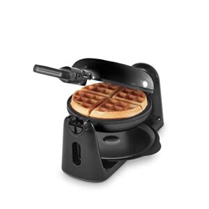 dash flip belgian waffle maker with non-stick coating for individual 1″ thick waffles – black