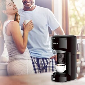 Vimukun Single Serve Coffee Maker Coffee Brewer Compatible with K-Cup Single Cup Capsule with 6 to 14oz Reservoir, Small Size (Black)