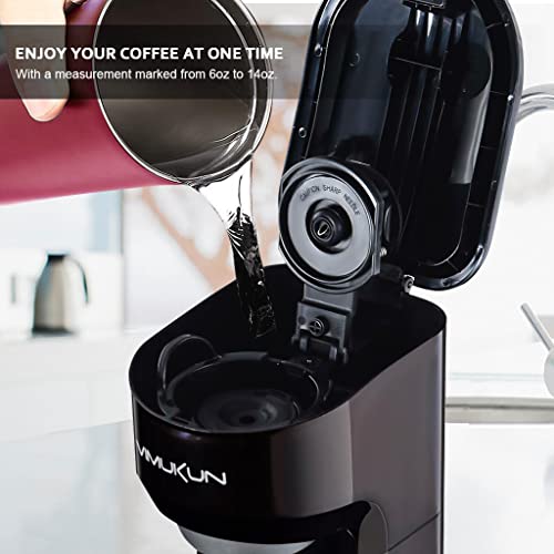 Vimukun Single Serve Coffee Maker Coffee Brewer Compatible with K-Cup Single Cup Capsule with 6 to 14oz Reservoir, Small Size (Black)