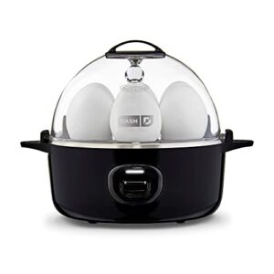 dash express electric egg cooker, 7 egg capacity for hard boiled, poached, scrambled, or omelets with cord storage, auto shut off feature, 360-watt, black