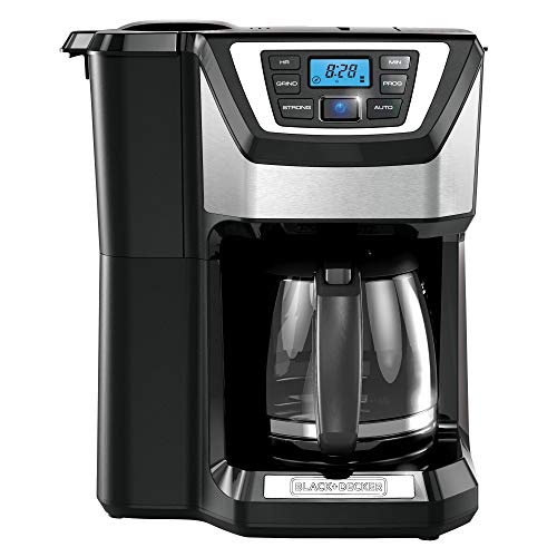 BLACK+DECKER 12-Cup Mill and Brew Coffeemaker, Black, CM5000B