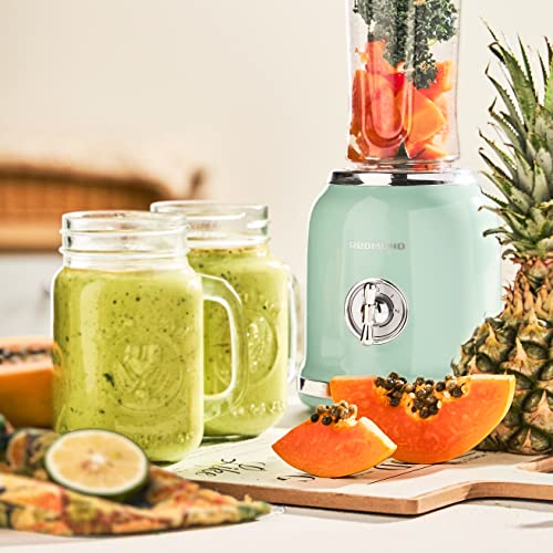 Personal Blender, REDMOND Powerful Smoothie Blender with 2 Portable Bottle 2 Speed Control & Pulse Function 6 Stainless Steel Blades, BPA Free (Green)
