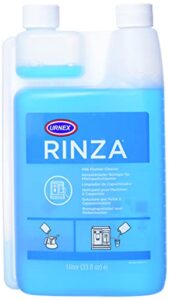 urnex rinza alkaline formula milk frother cleaner – 33.6 ounce [over 30 uses] – breaks down milk protein fat and calcium build up cycles through auto frother cleans lines steam wands & steel pitchers