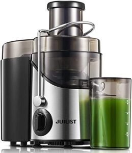 juicer machines, juilist 3″ wide mouth juicer extractor, for vegetable and fruit with 3-speed setting, 400w motor, easy to clean, bpa free
