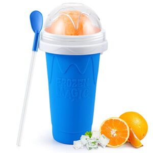 relpom® slushie maker cup, tik tok magic quick frozen smoothies cup, cooling cup, double layer squeeze slushy maker cup, cool stuff birthday gifts for kids (blue)