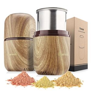 cool knight herb grinder electric spice grinder [large capacity/high rotating speed /electric]–electric grinder for spices and herbs (wood grain 2)