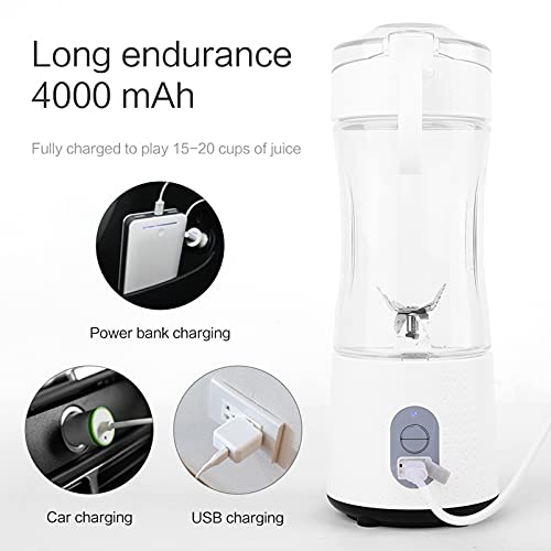 Portable Blender for Shakes and Smoothies: Personal Size Single Serve Travel Fruit Juicer Mixer Cup with Rechargeable USB Small Electric Individual Mini Blender for Juice Milk