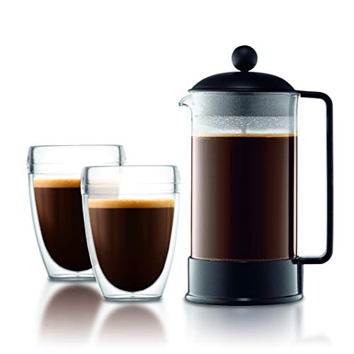 Bodum - 1548-01US Bodum Brazil French Press Coffee and Tea Maker, 34 Ounce, Black