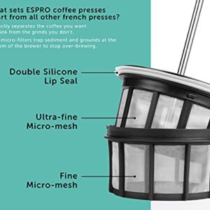 ESPRO P3 French Press - Double Micro-Filtered Coffee and Tea Maker, 32 Ounce, Black