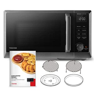TOSHIBA 6-in-1 Inverter Microwave Oven Air Fryer Combo, Countertop Microwave, Healthy Air Fryer, Broil, Convection, Speedy Combi, Even Defrost, 11.3’’ Turntable, Eco-Mode, Sound On/Off, 27 Auto Menu