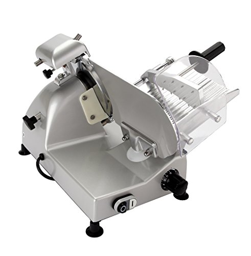 BESWOOD 10" Premium Chromium-plated Steel Blade Electric Deli Meat Cheese Food Slicer Commercial and for Home use 240W BESWOOD250