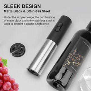 COKUNST Electric Wine Bottle Openers , Reusable Wine Corkscrew Opener with Foil Cutter, Battery Operated Stainless Steel Wine Remover for Home Kitchen Party Bar Restaurant