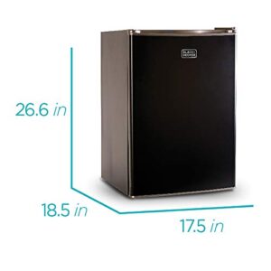 BLACK+DECKER BCRK25B Compact Refrigerator Energy Star Single Door Mini Fridge with Freezer, 2.5 Cubic Feet, Black
