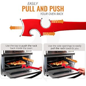 Silicone Oven Rack Push Pull Tool with Longer Handle Ideal for Kitchen Oven, Toaster Oven, Air Fryer, Convection Oven and Small Kitchen Appliances