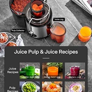 Juicer Machines, AIHEAL Juicer Vegetable and Fruit Easy to Clean, Centrifugal Juicer with 3 Speed Control, Upgraded 400W Motor, Cleaning Brush and Recipe Included