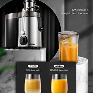 Juicer Machines, AIHEAL Juicer Vegetable and Fruit Easy to Clean, Centrifugal Juicer with 3 Speed Control, Upgraded 400W Motor, Cleaning Brush and Recipe Included