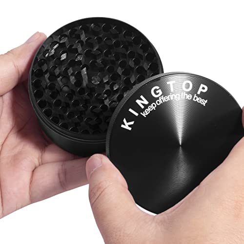 KINGTOP Spice Grinder Large 3.0 Inch Black