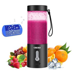 blend portable blender jet for shakes and smoothies, oberly personal travel blender for protein with 4000mah usb rechargeable battery, crush ice, frozen fruit and drinks, 18 oz mini travel cup