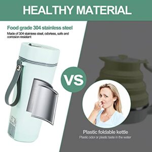 Travel Kettle Electric Small Stainless Steel - Portable Electric Kettle for Boiling Water - Travel Tea Kettle Automatic Shut off - Portable Water Boiler - One Cup Hot Water Maker - 350ml Travel Electric Kettle