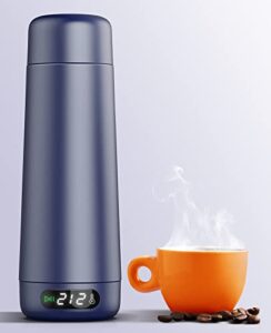travel kettle, portable electric kettle small water boiler for travel and work, with temperature control and lcd display, 370ml