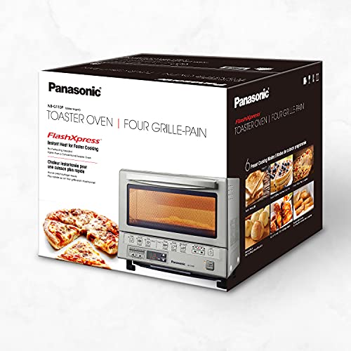 Panasonic Toaster Oven FlashXpress with Double Infrared Heating and Removable 9-Inch Inner Baking Tray, 1300W, 12 x 13 x 10.25, Silver