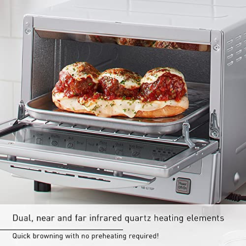 Panasonic Toaster Oven FlashXpress with Double Infrared Heating and Removable 9-Inch Inner Baking Tray, 1300W, 12 x 13 x 10.25, Silver