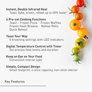 Panasonic Toaster Oven FlashXpress with Double Infrared Heating and Removable 9-Inch Inner Baking Tray, 1300W, 12 x 13 x 10.25, Silver