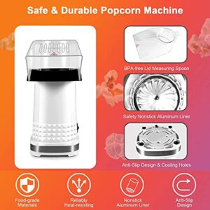 Hot Air Popcorn Popper with Measuring Cup 1200w Etl Certified, 2 Minutes Fast Making Popper Maker, Air Popper Popcorn Maker Popcorn Machine for Home