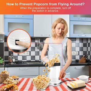 Hot Air Popcorn Popper with Measuring Cup 1200w Etl Certified, 2 Minutes Fast Making Popper Maker, Air Popper Popcorn Maker Popcorn Machine for Home
