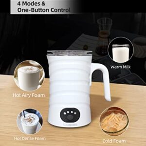 Milk Frother, SAIBOKE 4-in-1 Electric Milk Steamer，Automatic Hot & Cold Foam Maker, 8.8oz/260ml Milk Warmer for Latte, Cappuccinos, Macchiato. Ultra-Quiet Working & Automatic Shut Off